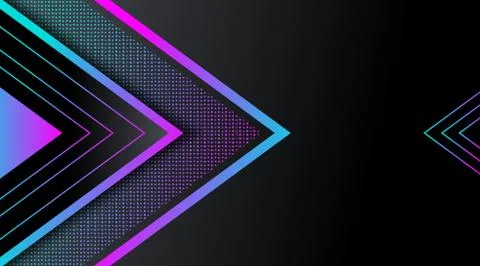 Black Background with gradient neon glitter geometric shape Stock Illustration