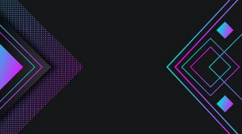 Black Background with gradient neon glitter geometric shape Stock Illustration