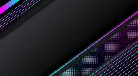 Black Background with gradient neon glitter geometric shape Stock Illustration