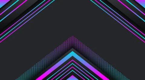 Black Background with gradient neon glitter geometric shape Stock Illustration