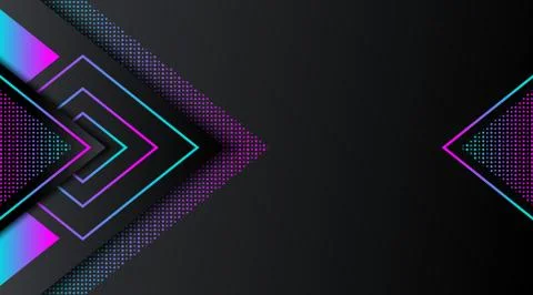 Black Background with gradient neon glitter geometric shape Illustrazione stock