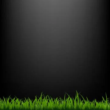 Black background with grass Stock Illustration