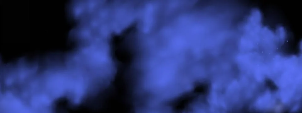 Black background with gray-blue clouds creating the effect of smoke or fog... Illustrazione stock