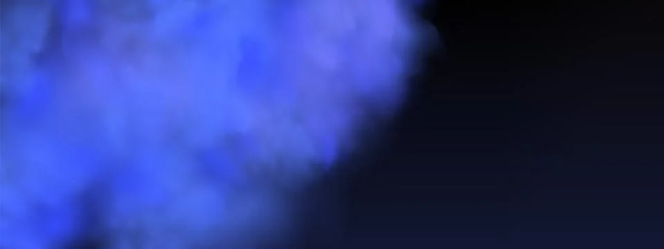 Black background with gray blue clouds creating the effect of smoke or fog... Illustrazione stock