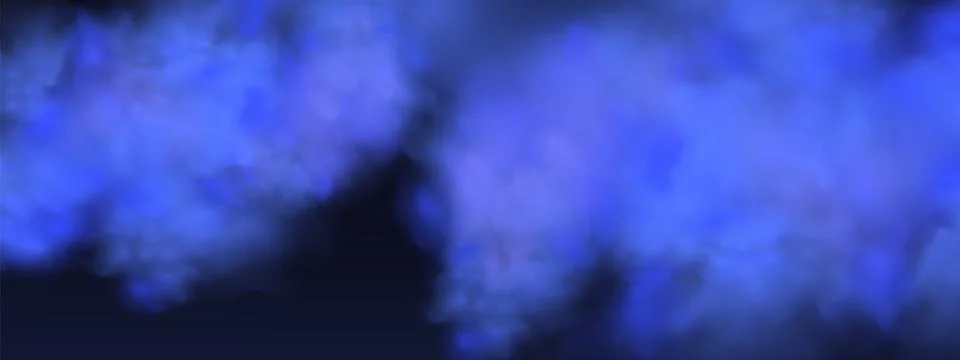 Black background with gray blue clouds creating the effect of smoke or fog... Stock Illustration
