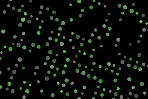 Black background with green and gray bokeh lights Stock Illustration