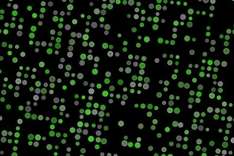 Black background with green and gray bokeh lights Stock Illustration