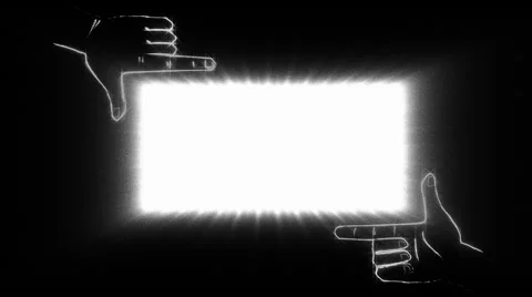 Black background in the hands of measuring viewfinder Stock Footage 50001825