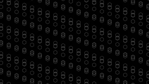 Black background with hexagonal columns, seamless looping. Stock Footage 286416445