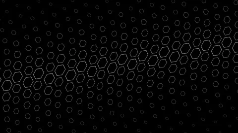 Black background with hexagonal grid, seamless looping. Stock Footage 286416591