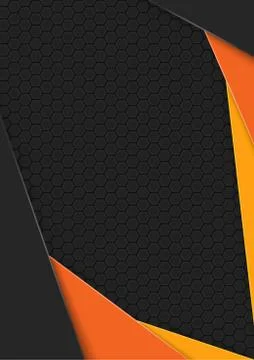 Black Background with Hexagonal Pattern Stock Illustration