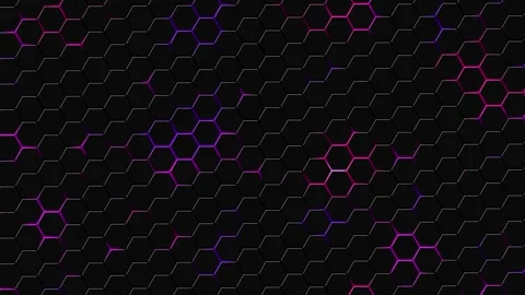 Black background with hexagons. cyber honeycomb. background motion animation Stock Footage 278085245