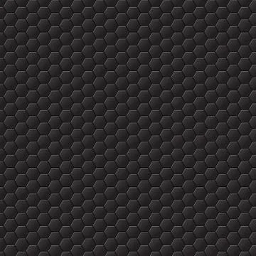 Black background with hexagons, honeycomb pattern. Vector Stock Illustration