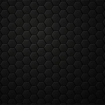 Black background with hexagons, honeycomb pattern. Vector Stock Illustration