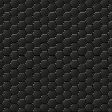 Black background with hexagons, honeycomb pattern. Vector Stock Illustration