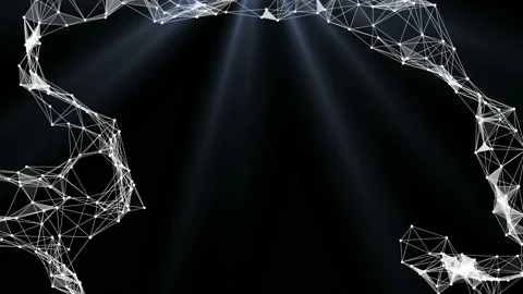 Black background . Iridescent threads in the rays of light. Deepwater motion Stock Footage 112551499