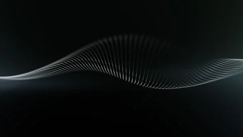 Black background of an isolated white wave. Cinematic glow and blue digital.. Stock Footage 321152778