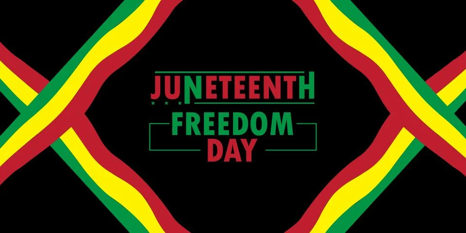 Black Background Juneteenth Design with Diagonal Stripes and Stars Illustrazione stock