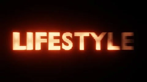 A black background with a light shining on the word lifestyle Stock Footage 309923482