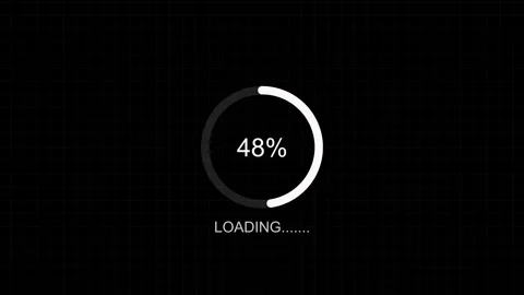 Black background loading circle with percentage. Loading circle symbol for .. Stock Footage 337816732