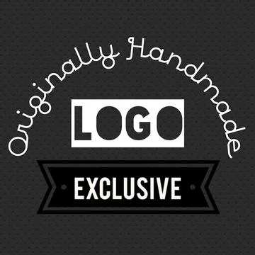 Black background with logo text illustration 스톡 일러스트