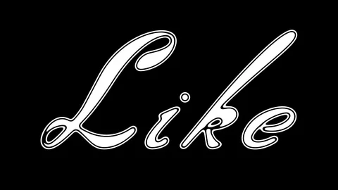 "Like" on black background. Looping footage has 4K resolution. Stock Footage 91644512