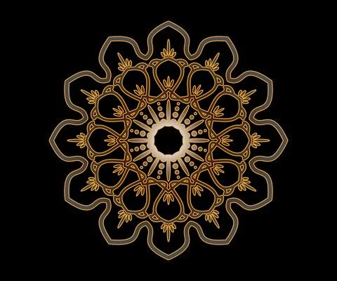Black background mandala Stock Illustration