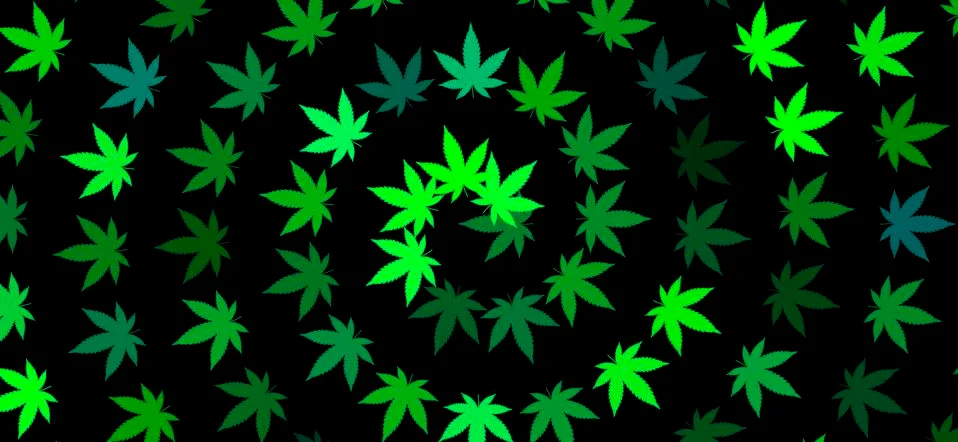 Black background with marijuana Stock Illustration