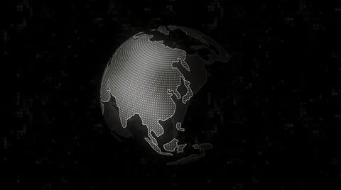 Black background. Motion. An abstraction of the planet earth in red and gray Stock Illustration