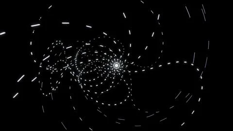 Black background. Motion. White and blue light details creating running swirling Stock Illustration