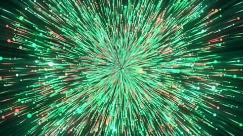 Black background. Motion.Multicolored rays of light that scatter in different Stock Footage 199300853