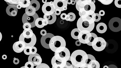 Black background with moving donut shaped circle Stock Footage 113536439