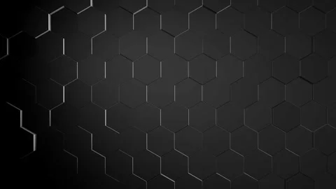 Black background of moving hexagons Video stock 247256768