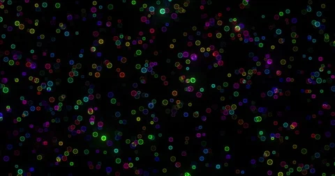 Black background of moving multicolored micro spheres, chaotic movement Stock Footage 267958112