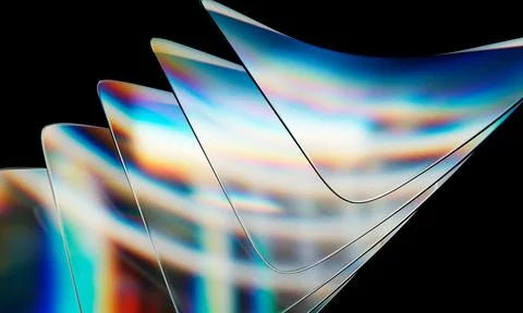 Black background with multicolored abstract design Stock Illustration