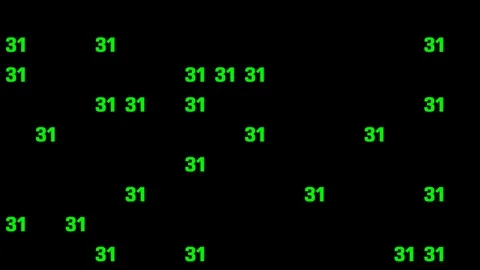 Black background with numbers random motion Stock Footage 104782550