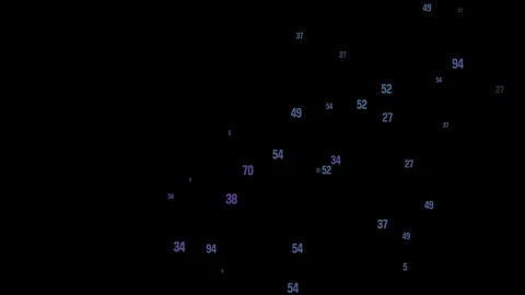 Black background with numbers random motion Stock Footage 104835243