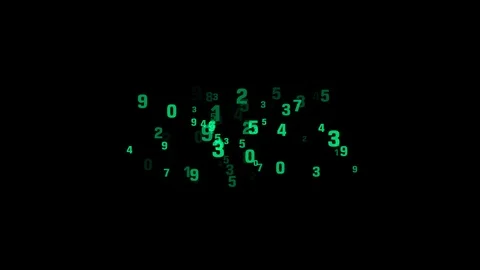 Black background with numbers random motion Stock Footage 104837511