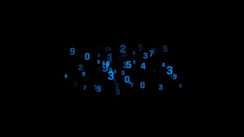 Black background with numbers random motion Stock Footage 104837567