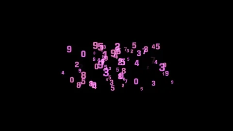 Black background with numbers random motion Stock Footage 104837892