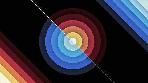 Black background with orange and blue circles in 4k video. Stock Footage 152869174