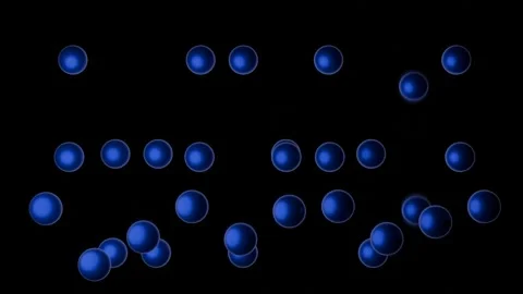 Black background with a pattern of blue circles move up and down, endless loop Vidéo 276849331