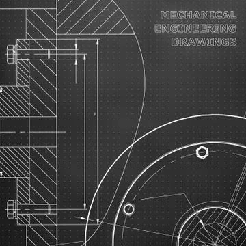 Black background. Points. Technical illustration. Mechanical engineering. Tec Stock Illustration