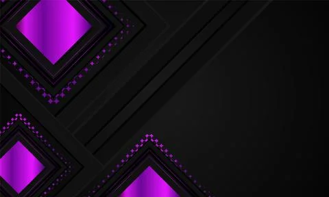 Black background with purple gradient glitter geometric shape design Stock Illustration