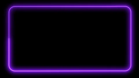 Black background with purple neon frame glowing - looped Stock Footage 120098111