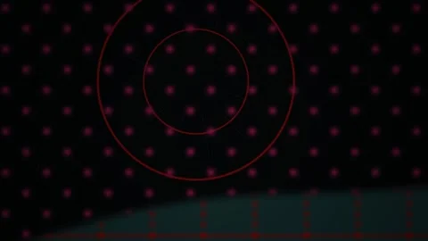 Black background with red dots and circles technology concept. Stock Footage 337455679