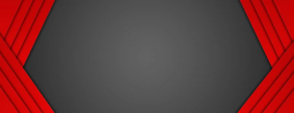 Black background with red pattern border. panoramic copy space background Stock Illustration