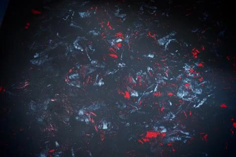 Black background with red, white, gray and blue strokes, dashes, stains and Foto stock