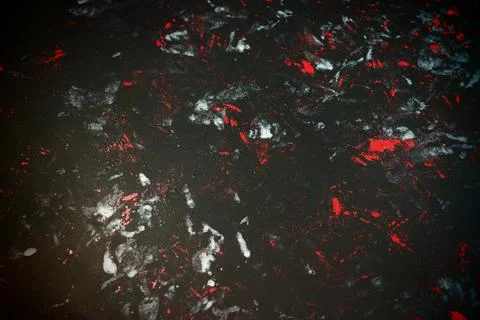 Black background with red, white, gray and blue strokes, dashes, stains and Foto stock