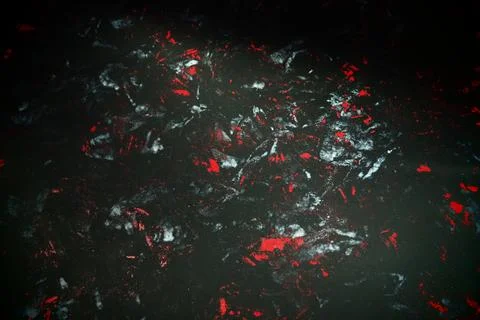 Black background with red, white, gray and blue strokes, dashes, stains and Foto stock